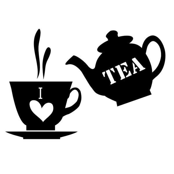 I Love Tea - A4 Wall Art | Die Cut Sticker
