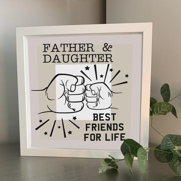 Fist Bump | Father and Son | Father and Daughter | Box Frame Gift | Fathers Day/Birthday
