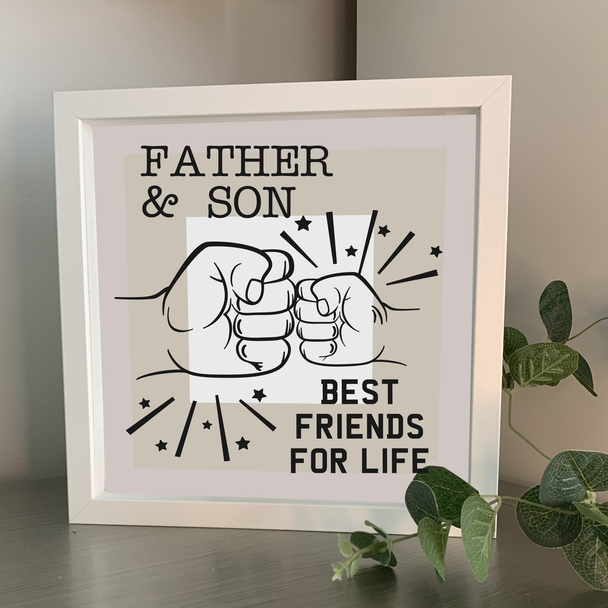 Fist Bump | Father and Son | Father and Daughter | Box Frame Gift | Fathers Day/Birthday