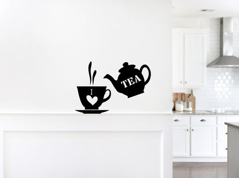 I Love Tea - A4 Wall Art | Die Cut Sticker