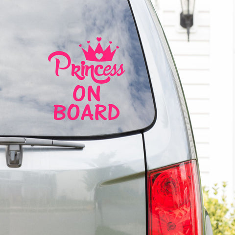 Princess on Board | Car Stickers | Die Cut Vinyl Stickers