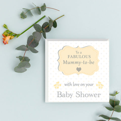 To a fabulous Mummy to be  | Baby Shower | Greeting Card | Neutral colour yellow