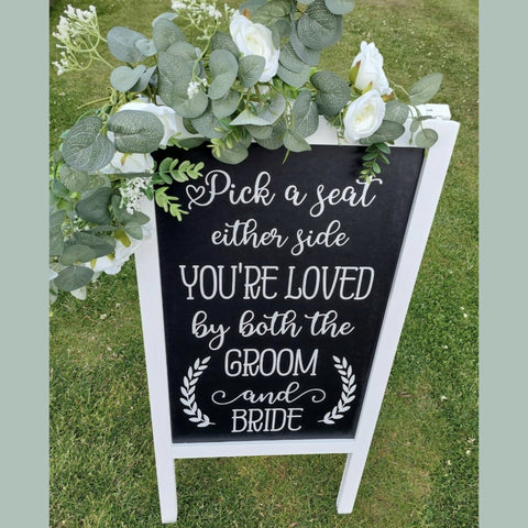 wedding chalkboard sign personalised sticker