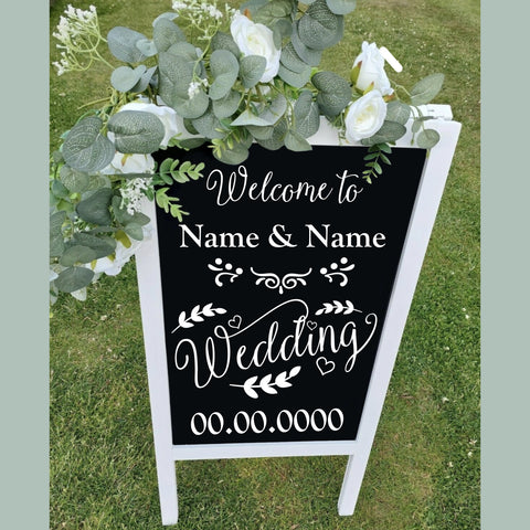 welcome to our wedding sign personalised chalkboard wedding sign