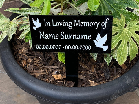 Personalised Grave Marker | Grave/Crem | Remembrance Marker | Personalised Memorial Plaque | Black Memorial Plaque | In Loving Memory