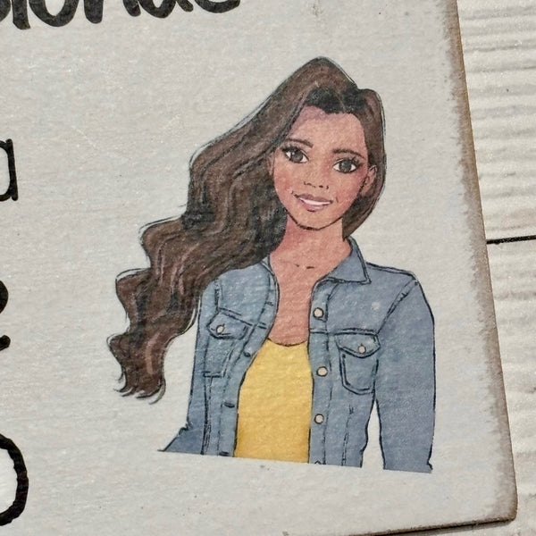 Best Friend gift,  Every blonde needs a brunette best friend. Heart sign, Happy Birthday gift, Handmade, Friends Gift.