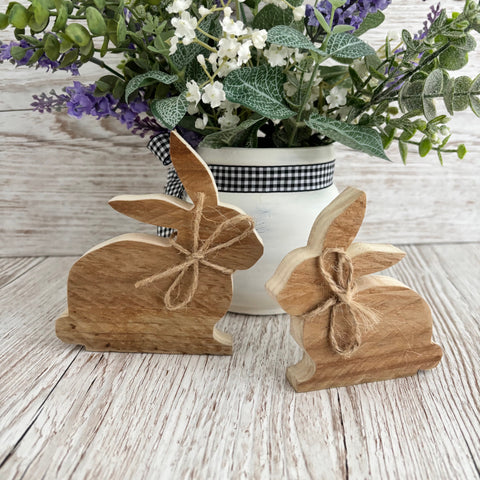 Chunky Wood Bunny, Wooden Easter Bunnies, Rustic Farmhouse Decor, Tier Tray Shelf Sitters, Easter Spring Decor,  Wooden Signs, Handmade.
