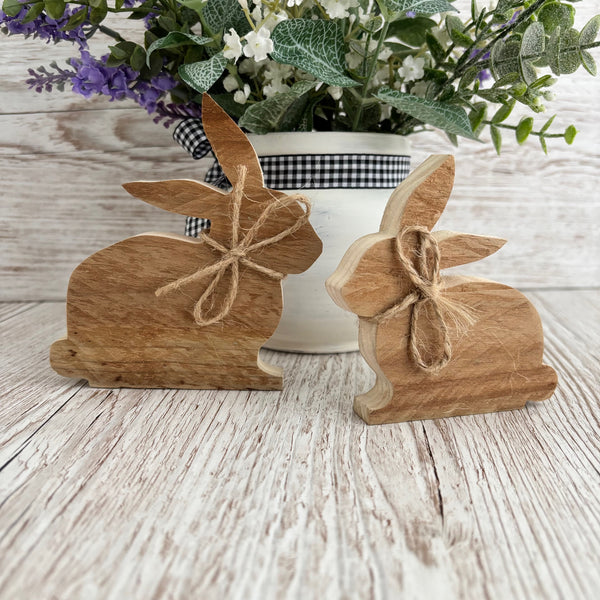 Chunky Wood Bunny, Wooden Easter Bunnies, Rustic Farmhouse Decor, Tier Tray Shelf Sitters, Easter Spring Decor,  Wooden Signs, Handmade.