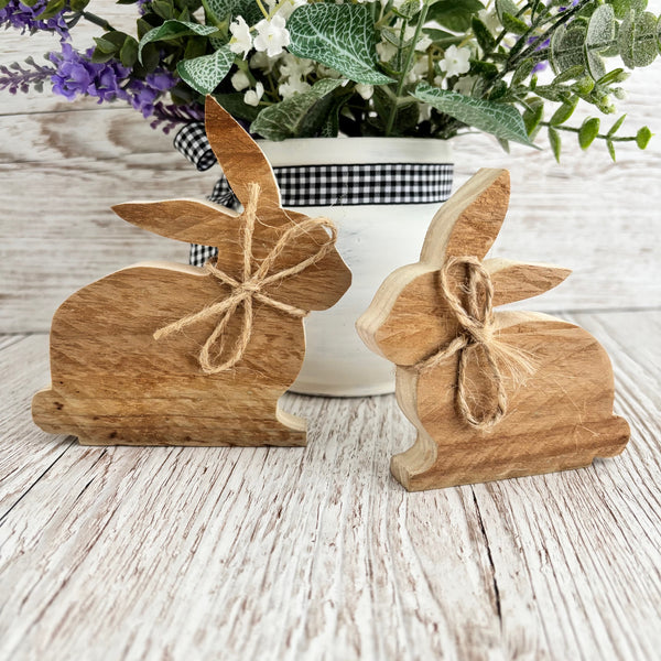 Chunky Wood Bunny, Wooden Easter Bunnies, Rustic Farmhouse Decor, Tier Tray Shelf Sitters, Easter Spring Decor,  Wooden Signs, Handmade.