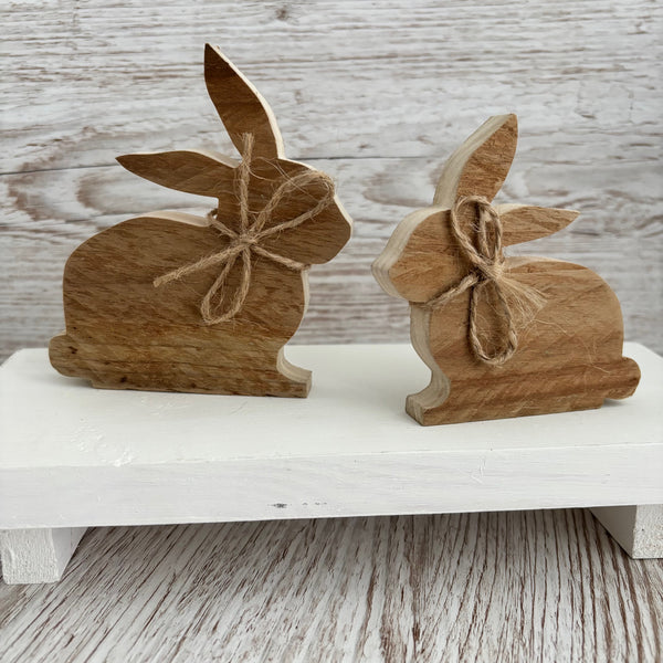 Chunky Wood Bunny, Wooden Easter Bunnies, Rustic Farmhouse Decor, Tier Tray Shelf Sitters, Easter Spring Decor,  Wooden Signs, Handmade.