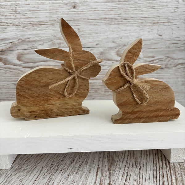 Chunky Wood Bunny, Wooden Easter Bunnies, Rustic Farmhouse Decor, Tier Tray Shelf Sitters, Easter Spring Decor,  Wooden Signs, Handmade.