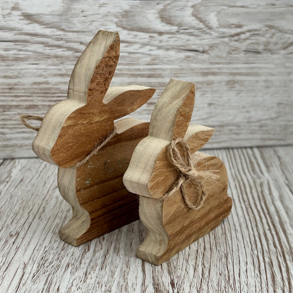 Chunky Wood Bunny, Wooden Easter Bunnies, Rustic Farmhouse Decor, Tier Tray Shelf Sitters, Easter Spring Decor,  Wooden Signs, Handmade.