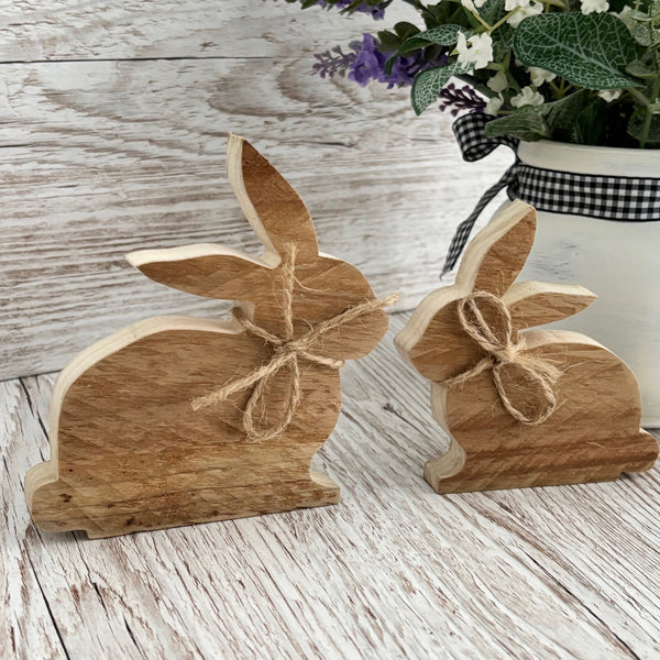 Chunky Wood Bunny, Wooden Easter Bunnies, Rustic Farmhouse Decor, Tier Tray Shelf Sitters, Easter Spring Decor,  Wooden Signs, Handmade.