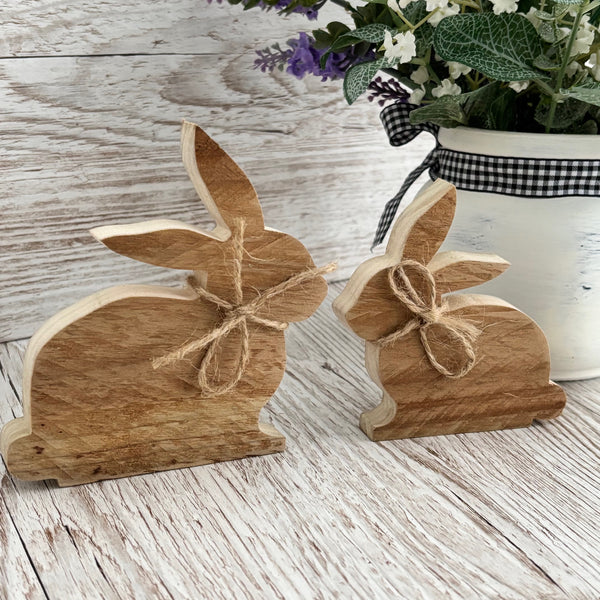 Chunky Wood Bunny, Wooden Easter Bunnies, Rustic Farmhouse Decor, Tier Tray Shelf Sitters, Easter Spring Decor,  Wooden Signs, Handmade.