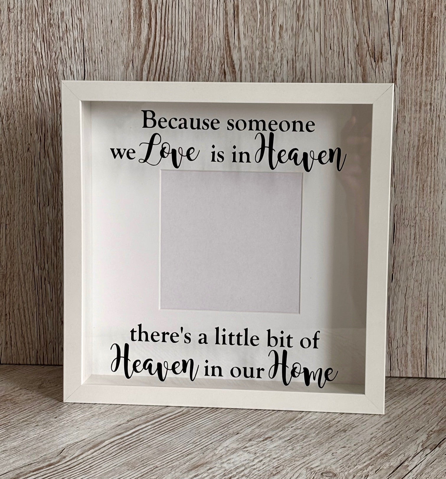 Because someone we Love is in Heaven there's a little bit of Heaven in our Home, Memorial Photo Frame, Home Decoration, Photo Frame 27 cm