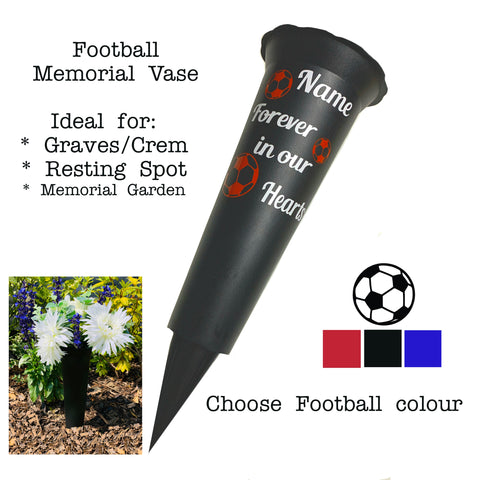 Grave Vase, Football inspired flower vase, Cemetery/Crem vase, flower pot.