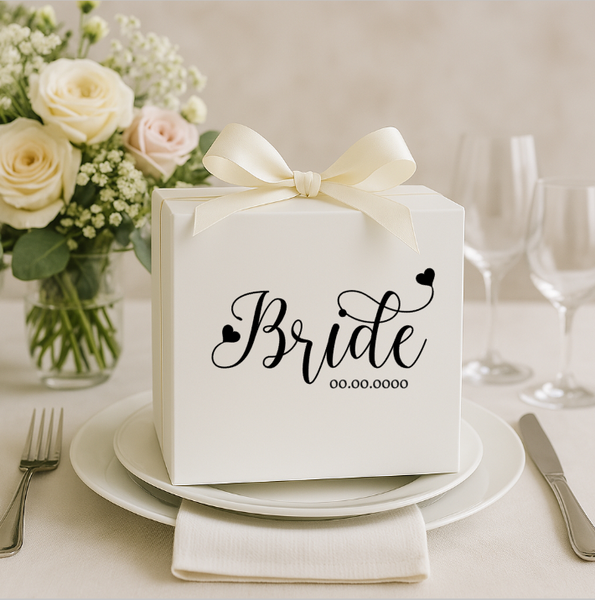 Bride & Groom Vinyl Stickers | Personalised stickers for making your own wedding gift boxes