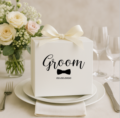 Bride & Groom Vinyl Stickers | Personalised stickers for making your own wedding gift boxes
