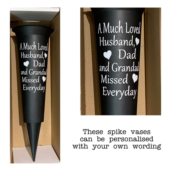 Grave Marker, Grave Decoration, Memorial Vase, Flower Pot, Grave Vase Spike, Grave Flower Holder, Grave Ornaments. Motorbike Vase,