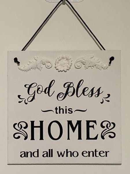 God Bless this home and all who enter, Home Decoration, Wall Hangings, Wooden Sign, Handmade Wooden Sign, Entrance hall Sign, Novelty Sign