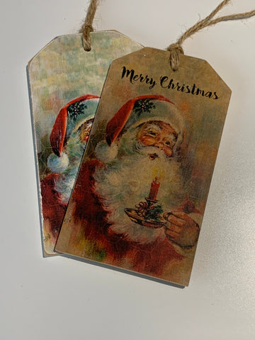 Christmas Gift Tags, Handmade Tags2 Vintage Style, 16 cm x 9 cm - beautifully handmade Wooden Tags for a Special Christmas Gift