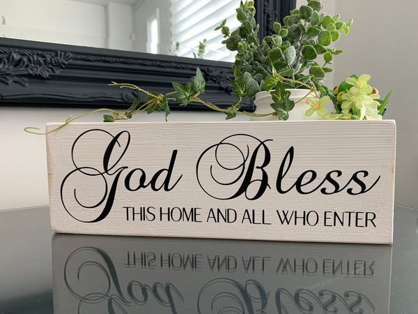 God bless this home and all who enter. Wooden sign. Home decor, Housewarming Gift,  Home decoration, New home gift, Christian Sign.