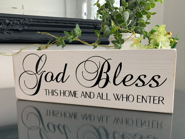 God bless this home and all who enter. Wooden sign. Home decor, Housewarming Gift,  Home decoration, New home gift, Christian Sign.