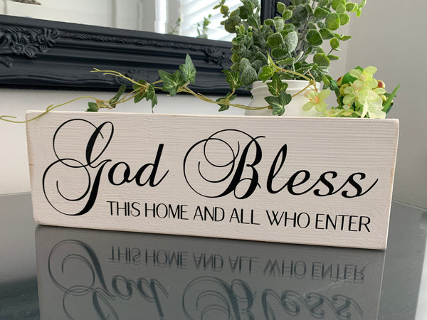 God bless this home and all who enter. Wooden sign. Home decor, Housewarming Gift,  Home decoration, New home gift, Christian Sign.