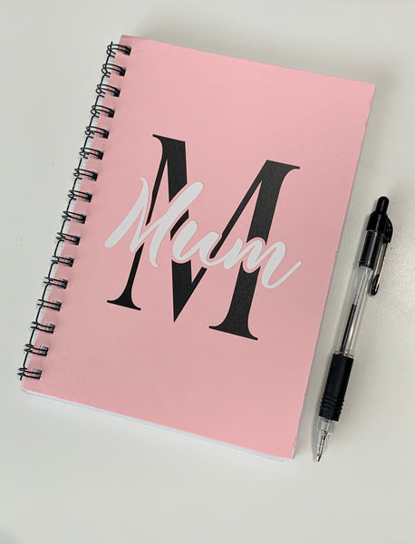 Christmas Mum Gift, notebook, add name, notebook planner, to do list, journal, sketch book, birthday gift, plain paper notebook, spiral.