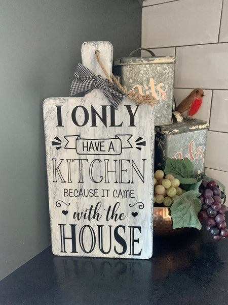 Kitchen Sign, Kitchen Bread Board, New Home Gift, Decorative Bread Board, Breadboard, Farmhouse Home Decoration, Novelty Moving in Gift.