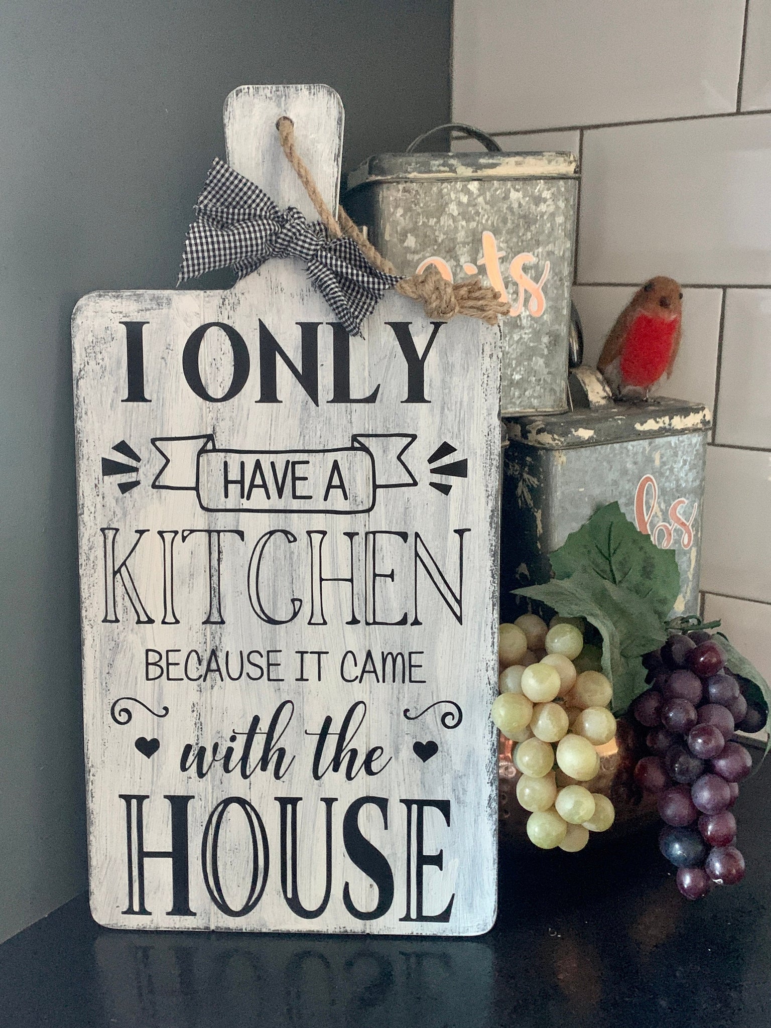 Kitchen Sign, Kitchen Bread Board, New Home Gift, Decorative Bread Board, Breadboard, Farmhouse Home Decoration, Novelty Moving in Gift.