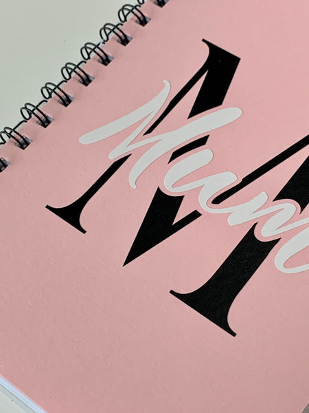 Christmas Mum Gift, notebook, add name, notebook planner, to do list, journal, sketch book, birthday gift, plain paper notebook, spiral.