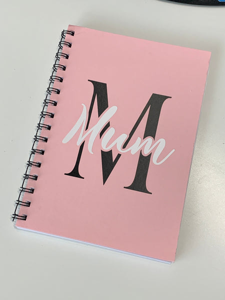 Christmas Mum Gift, notebook, add name, notebook planner, to do list, journal, sketch book, birthday gift, plain paper notebook, spiral.