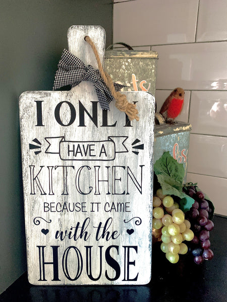 Kitchen Sign, Kitchen Bread Board, New Home Gift, Decorative Bread Board, Breadboard, Farmhouse Home Decoration, Novelty Moving in Gift.