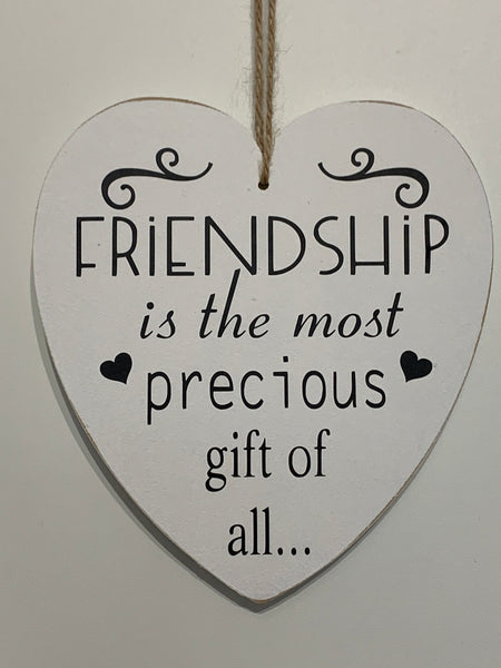 Friendship Gift, Friends Gift, Wooden Heart, Wooden Wall hanging heart Birthday gift for Friend, Friendship is the most precious gift of all