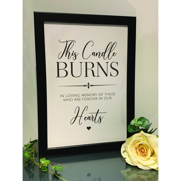 Wedding Sign, This candle burns in loving memory, Wedding Venue Decoration. Wedding Print, Contemporary Art Print for Wedding.