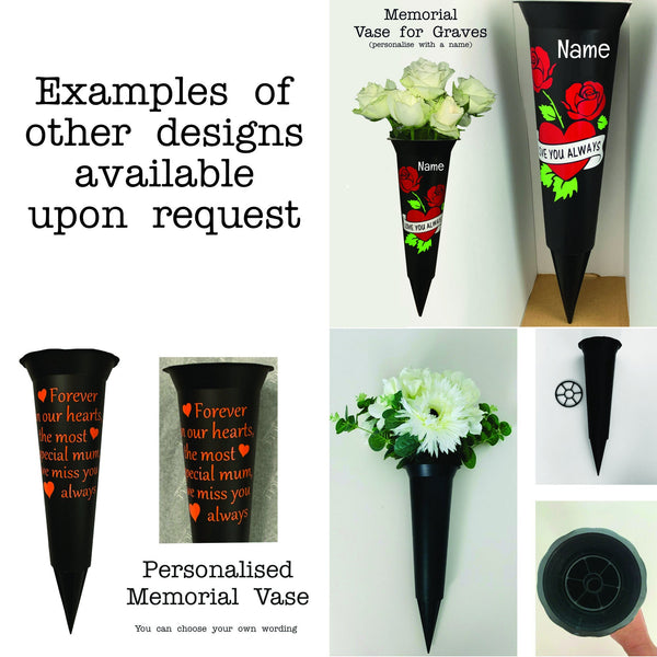Grave Marker, Grave Decoration, Memorial Vase, Flower Pot | Remembrance Vase | Grave Vase Spike | Grave Flower Holder | Grave Ornaments.