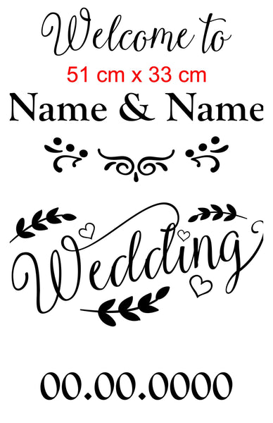 Wedding sign, Welcome Sign, wedding decor, sticker only. wedding sign, wedding entrance sign, personalized sticker, wedding signage.