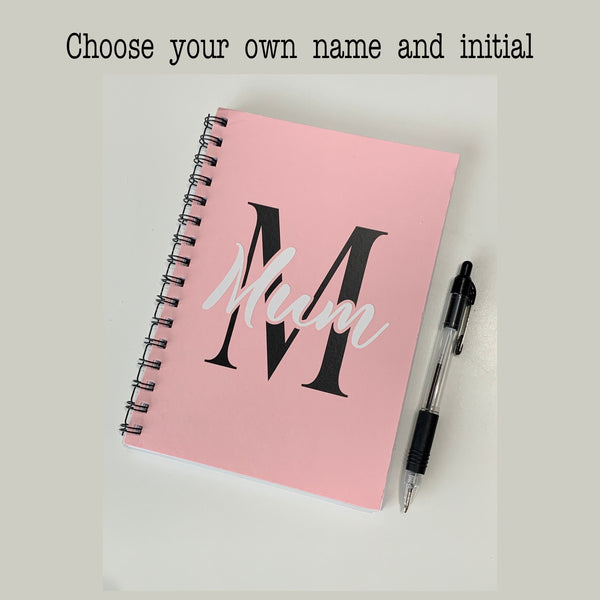 Christmas Mum Gift, notebook, add name, notebook planner, to do list, journal, sketch book, birthday gift, plain paper notebook, spiral.
