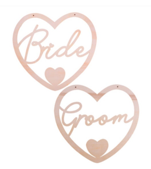 Wedding Sign, Bride and Groom,  Chair Signs, Wooden Sign, , Bride Sign, Groom Sign, Mr and Mrs Sign, Wedding Venue Sign, Wedding Decor