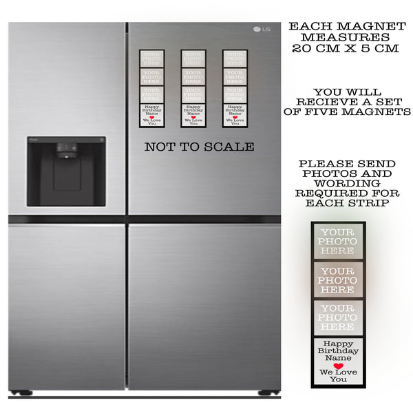 Fridge Magnet, Birthday Gift, Personalised Gift, Family Photo Magnets, Magnetic Photo Booth Strip Gift, Handmade Gifts, Photo Magnets.