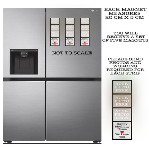 Fridge Magnet, Birthday Gift, Personalised Gift, Family Photo Magnets, Magnetic Photo Booth Strip Gift, Handmade Gifts, Photo Magnets.