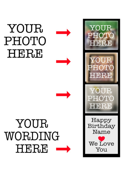 Fridge Magnet, Birthday Gift, Personalised Gift, Family Photo Magnets, Magnetic Photo Booth Strip Gift, Handmade Gifts, Photo Magnets.
