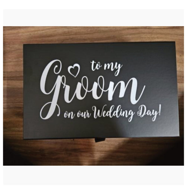 Vinyl Sticker for Gift Box/Wedding Gift box. To my Bride, To my Groom on our Wedding Day, Keepsake Box, Sticker Wedding Gift Box Decal Only.