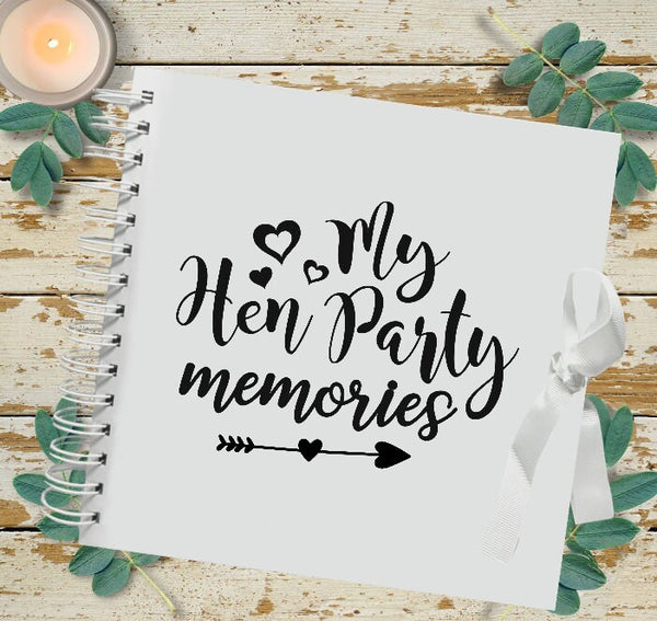 Personalised Hen Party Scrap Book, Hen Do Guest Book, Bridal Party Book, Hen Party Book, 8" blank pages, 40-80 pages for photos and memories