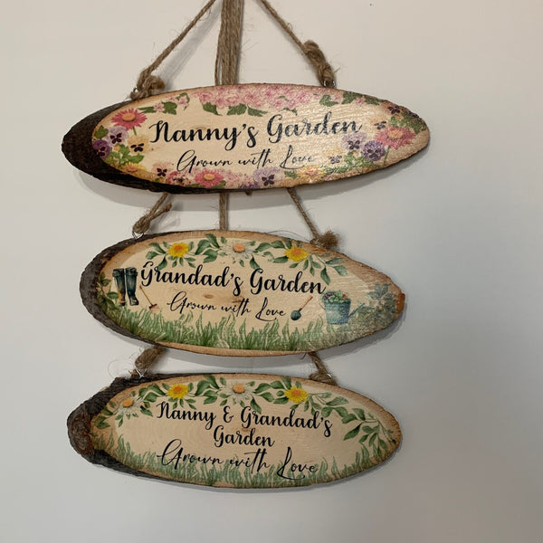 Nanny’s Garden Plaque, Grandad’s Garden Plaque, Nanny and Grandad’s Garden Sign, Garden Sign, Nanny Gift, Grandad Gift, Nanny Grandad Gift