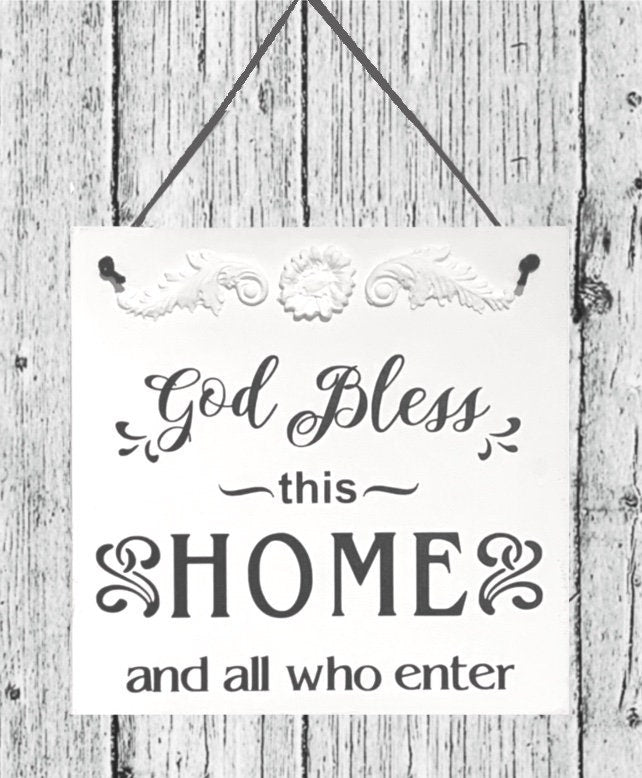 God Bless this home and all who enter, Home Decoration, Wall Hangings, Wooden Sign, Handmade Wooden Sign, Entrance hall Sign, Novelty Sign