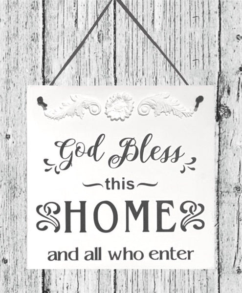 God Bless this home and all who enter, Home Decoration, Wall Hangings, Wooden Sign, Handmade Wooden Sign, Entrance hall Sign, Novelty Sign