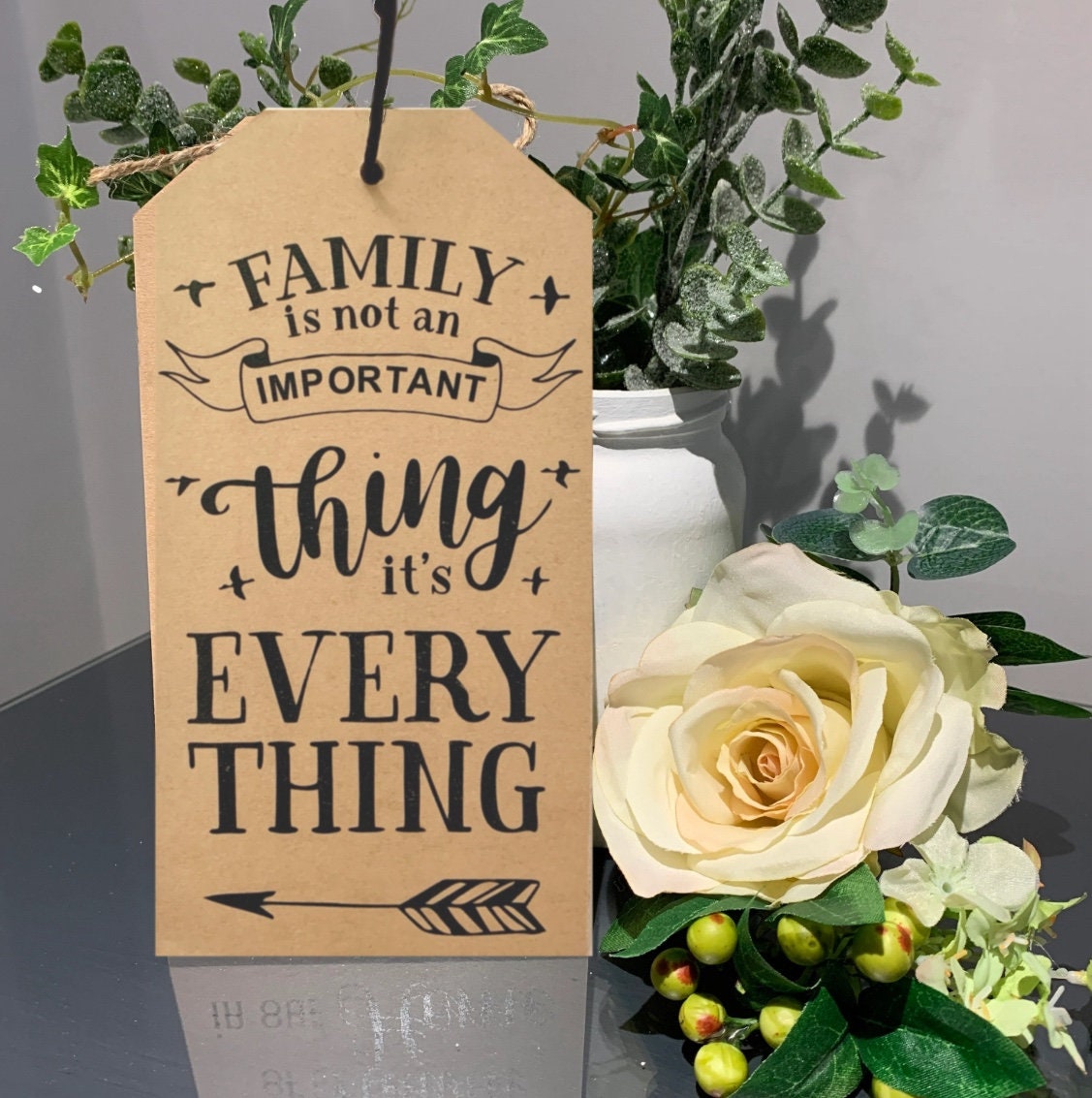 Family is not a thing, it’s everything, Family sign, Wall hanging, Home Decoration Wood Sign, New Home Gift, Wall Art. Family is everything.
