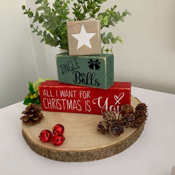 Christmas Wooden Sign, Christmas Decor, Christmas Signs, Stackable Blocks, Christmas Ornaments, Home Decor, All I want for Christmas is You